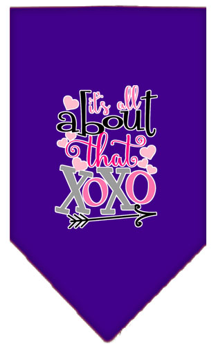 All About that XOXO Screen Print Bandana Purple Small